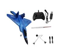 KiBcsLic Avion de Chasse Télécommandé avec Stabilisateur Gyroscopique à 3 pour Enfants et Débutants, Bleu