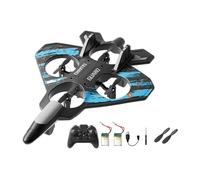 KiBcsLic Avion Planeur RC Léger à 6 Canaux, Cadeau Idéal pour Les Garçons avec Modèle de Chasseur, Bleu