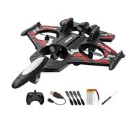 KiBcsLic Avion Planeur Télécommandé pour Enfants, Modèle En Mousse Lumineux à 4 Canaux pour S'amuser En Plein Air, Rouge 1RC