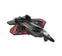 KiBcsLic Avion RC avec Commandes et Lumière Jouet Éducatif pour Enfants Fabriqué En PP et Mousse Adapté pour Cadeaux et Jeux En Extérieur, Rouge