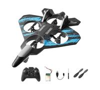 KiBcsLic Avion Télécommandé pour Enfants et Adultes, Planeur de Loisir avec Fonctions Anti-collision et 6 Canaux, Bleu