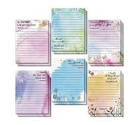 KiBcsLic Bloc-notes adhésif à motifs floraux, bloc-notes coloré amovible pour pense-bêtes, agendas et listes, 6 Morceaux