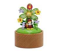 KiBcsLic Boîte à Musique En Bois Mécanisme Jouet Artisanal Figurine Tournante Objet de Décoration Collection Adaptée Aux Enfants Filles Chambre Fête Anniversai, Moulin à vent fleuri