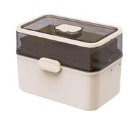 KiBcsLic Boîte à Pharmacie Portable, conteneur léger pour Fournitures de Couture, Trousse de Premiers Soins Vide, Organisateur de Table pour Commode, Bureau, Beige