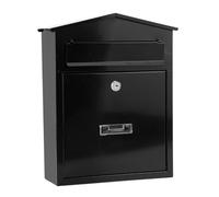 KiBcsLic Boîte aux Lettres Murale Sécurisée en Fer Dur Installation Simple Capacité Généreuse et Aspect Décoratif Élégant Adaptée à la Réception Du Courrier, Noir