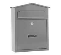 KiBcsLic Boîte aux Lettres Murale Sécurisée en Fer Dur Installation Simple Capacité Généreuse et Aspect Décoratif Élégant Adaptée à la Réception Du Courrier, Gris