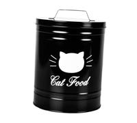 KiBcsLic Boîte de Friandises pour Chiens Récipient pour Biscuits Animaux Boîte de Conservation Hermétique Bocal Métallique avec Couvercle Boîte de Rangement Al, Noir