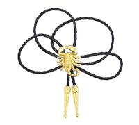 KiBcsLic Bolo Tie Collier Pendentif Cravate Scorpion Accessoire Chaîne Corde Ajustable Métal Alliage et Cuir Synthétique Adapté Aux Hommes Femmes Cérémonies