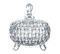 KiBcsLic Bonbonnière Pot Décoratif Récipient en Verre et Bol à Collations, Bocal à Bonbons avec Couvercle Design Élégant de 685ml, Convient pour Buffets de Mariage et Décoration de Maison, Clair