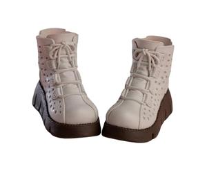 KiBcsLic Bottes de Mode pour Poupée 1:6, Chaussures Rétro Décontractées pour Poupée Masculine de 30 Cm, Figurine Articulée, Jouet à Monter Soi-même, Blanc