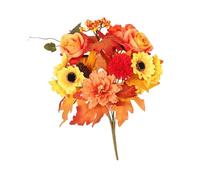 KiBcsLic Bouquet Artificiel Feuilles d'Érable Fleurs Automne Faux PP Matériau Adapté pour Présent Décoration Maison Cuisine Salon, Style A