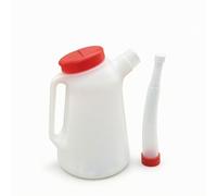 KiBcsLic Broc Verseur avec Bec Flexible En Plastique Cruche Graduée avec Bouchon Blanc Broc à Bec Verseur pour Atelier, Vidange, Red