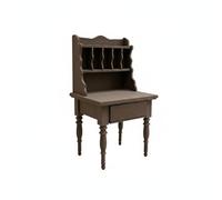 KiBcsLic Bureau Miniature à Hutch Tiroir Avant Bureau Miniature Européen Surface Texturée, Marron