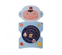 KiBcsLic Busy Board Pédagogique en Bois Pièces Mobiles Panneau Sensoriel Mural Motricité Fine Planche Pédagogique 18 en 1, Astronaute