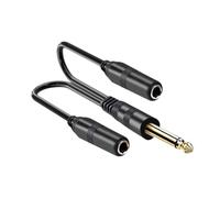 KiBcsLic Câble Haut-parleur Dédoubleur Y Splitter Prise Jack 635mm Connecteur Amplificateur Guitare En PVC pour Casque Studio Scène DJ Karaoké Adapt, Canal Unique