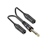 KiBcsLic Câble Haut-parleur Dédoubleur Y Splitter Prise Jack 635mm Connecteur Amplificateur Guitare En PVC pour Casque Studio Scène DJ Karaoké Adapt, Double Canal