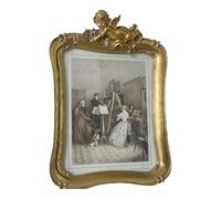 KiBcsLic Cadre Photo Miroir pour Bureau, Rustique, Luxueux, à Fixer Au Mur