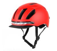 KiBcsLic Casque avec Éclairage LED Haute Visibilité Casque Intelligent Connecté Équipement Protection pour Navetteurs, Rouge, Taille Unique