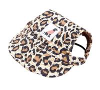 KiBcsLic Casquette de Chien Casquette pour Animaux Chapeau pour Chien avec Visière Accessoire Mode Polyester Résistant Adapté à Sortie Promenade Prise de Photo, Leopard M