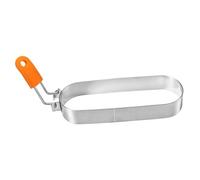 KiBcsLic Cercle à Œufs Anneau de Cuisson Moule à Frire Rond Ustensile pour Sandwich En Inox avec Manche de Sécurité Convenable pour Une Utilisation à La Maiso, 15 Cm X 6.5 Cm