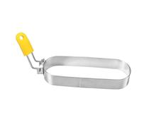 KiBcsLic Cercle à Œufs Anneau de Cuisson Moule à Frire Rond Ustensile pour Sandwich En Inox avec Manche de Sécurité Convenable pour Une Utilisation à La Maiso, 16 Cm X 7.5 Cm Jaune