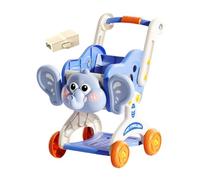 KiBcsLic Chariot de Courses Jouet pour Enfants avec Caddie Simulé Jeux d'Imitation Rangement Jouets Alimentaires Jeu d'Adresse Matériau en Pp Adapté aux Jeux, Bleu