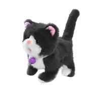 KiBcsLic Chat Qui Se Promène, Chaton Qui Chante, Cadeau D'anniversaire, Enregistrable, pour Filles, Peluche électrique Douce, Jouet électronique Réaliste, Gris