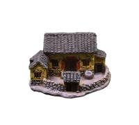KiBcsLic Chaumière Miniature avec Porche Mini Maison Enchanteur Compact Maisonnette pour Jardin Féerique, Terrarium, Bonsaï, Jaune