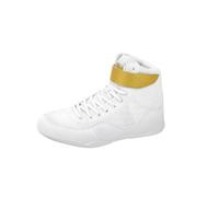 KiBcsLic Chaussures de Chaussures de Lutte Chaussures d'Entraînement Baskets de Sport Traction sur Tapis Semelle en Caoutchouc Antidérapante Maille Aérée, White Gold 39