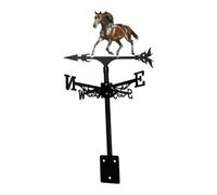 KiBcsLic Cheval Fer Ornement Métal Indicateur Vent Décor Jardin Installation sur Toit Pratique pour Cour Ferme Clôture, Style C