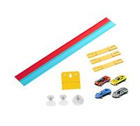 KiBcsLic Circuit de course pour enfants, cadeau petites voitures de course, portable et polyvalent, pour les enfants de 3 ans et plus, à, Rouge et Bleu