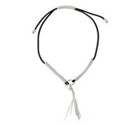 KiBcsLic Collier de Poitrine Cheval en Nylon Tressé avec Franges Ajustable Multifonction pour Accessoire de Présentation Convient à L'Équitation Concours, Blanc