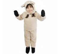 KiBcsLic Costume D'agneau Doux et Confortable Combinaison de Mouton à Capuche Respirant Déguisement Animal pour Enfants, tout-Petits, Halloween, Spectacle, S, Mouton
