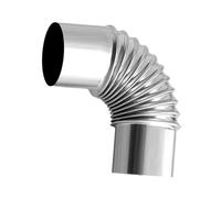 KiBcsLic Coude de Tuyau de Poêle, Tube de Poêle, Conduit de Cheminée, Tuyau D'évacuation pour Chaudière et Chauffage Extérieur, 50MM