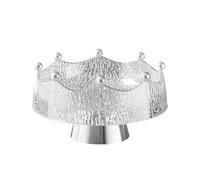 KiBcsLic Coupe de Fruits Plateau sur Piédestal avec Fourchettes Support Stable en PET Transparent Présentoir pour Cérémonies Goûters Maison, Blanc et Argent