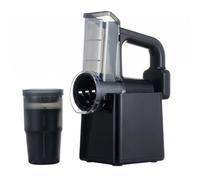 KiBcsLic Coupe Légumes Électrique Trancheuse Râpeuse Hachoir à Interchangeables Inox 304 Corps Nettoyage Simple Découpe Rapide et Régulière Convient à Salades, Noir, Noir