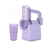 KiBcsLic Coupe Légumes Électrique Trancheuse Râpeuse Hachoir à Interchangeables Inox 304 Corps Nettoyage Simple Découpe Rapide et Régulière Convient à Salades, Violet, Violet