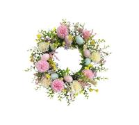 KiBcsLic Couronne de Pâques En Forme D'œuf, avec Feuillage Artificiel, pour Décorer La Porte D'entrée, Le Porche Ou Le Jardin Pendant Les Fêtes.