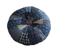 KiBcsLic Coussin de Méditation Pouf Tapis de Sol Tabouret de Canapé Coussin de Siège Multifonctionnel en Coton Lin Utilisation Pratique pour Salon Chambre Bure, Bleu Foncé