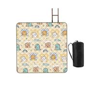 KiBcsLic Couverture de Pique-Nique d'extérieur, Tapis de Pique-Nique Mignon et surdimensionné avec Sac de Rangement, Couverture de Plage Pliable de 78,74