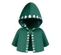 KiBcsLic Cowl Halloween Cape Capuche Poncho Magicien Gothique En Polyester Laçage Médiéval Adaptée à Cosplay Spectacle Carnaval Cadeau Maison, Vert