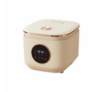 KiBcsLic Cuiseur à Riz Électrique Cuiseur Riz Multifonction Mijoteuse Vapeur Minuterie Pot Intérieur Non Aluminium Antiadhésif Adapté aux Repas Portionnés, Blanc Cassé, Bouton