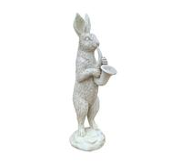 KiBcsLic Décor de Jardin Lapin Artistique En Résine Solide pour Allée Patio Parterre Adapté Aux Aménagements Extérieurs et Ambiances Naturelles, Style A