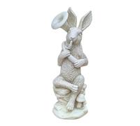 KiBcsLic Décor de Jardin Lapin Artistique En Résine Solide pour Allée Patio Parterre Adapté Aux Aménagements Extérieurs et Ambiances Naturelles, Style C