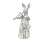 KiBcsLic Décor de Jardin Lapin Artistique En Résine Solide pour Allée Patio Parterre Adapté Aux Aménagements Extérieurs et Ambiances Naturelles, Style B