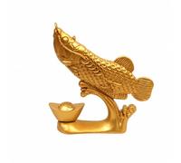 KiBcsLic Décoration Poisson Rotatif Motif Élégant Figurine Poisson Base Créatif Décoration Style Chinois pr D'inauguration