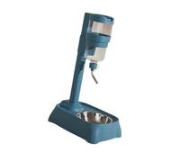 KiBcsLic Distributeur Automatique Gamelle Nourrisseur Bol Abreuvoir en Acier Inoxydable et PP Solide Capacité Généreuse Nettoyage Facile Adapté Aux Chiens Chat, Bleu