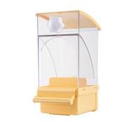 KiBcsLic Distributeur de Graines pour Cage à Oiseaux avec Couvercle Amovible et Plateau Inférieur pour Une Alimentation Propre Adapté Aux Perruches et Oiseaux, Jaune