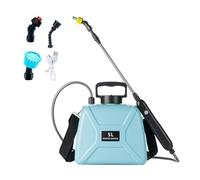 KiBcsLic Electric Sprayer Portable avec Tige Télescopique Rétractable Quatre Têtes de Pulvérisation Variées et Sangle Épaule Ajustable pour Transport, Bleu Clair
