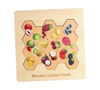 KiBcsLic En Bois Jeu de Logique et Jouet D'Association Puzzle pour Enfants pour Le Développement Cognitif Approprié Comme Ressource Pédagogique pour, Fruit